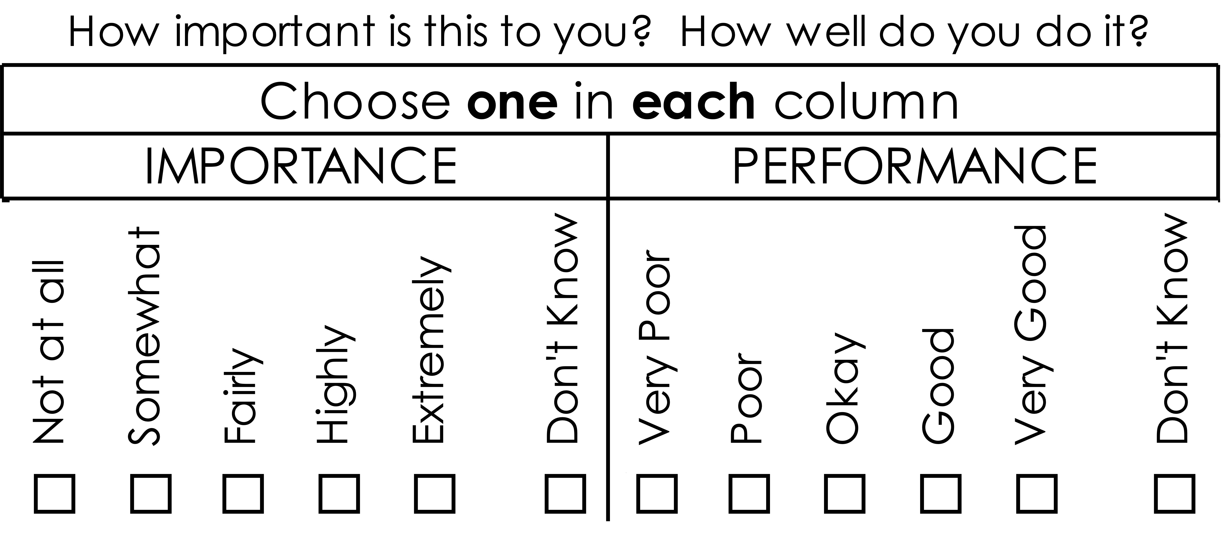 Importance Performance Check