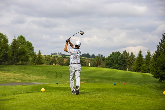 Relaxing on the golf course